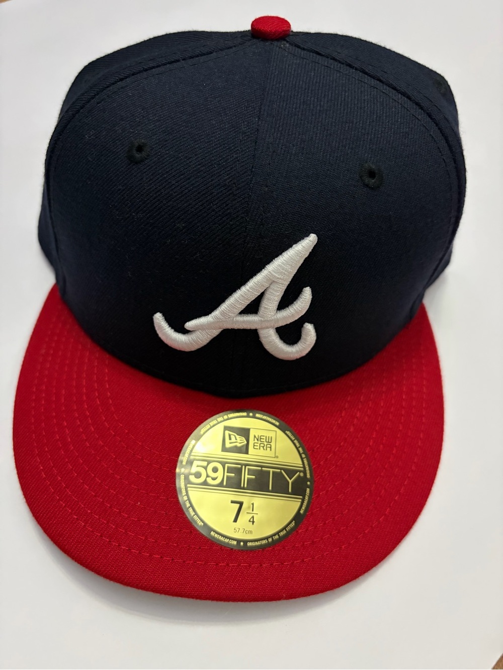 New Era Navy and Red Atlanta Fitted Cap 7 1/4